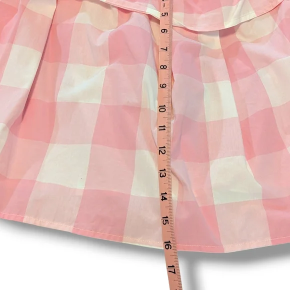 Lauren James Women's Riley Gingham Ruffle Top, Pink Cotton Candy. Size L - Picture 8 of 9